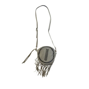 Women’s Boho Purse Bag Fringe Adjustable Strap Cross Body Grey Faux Leather